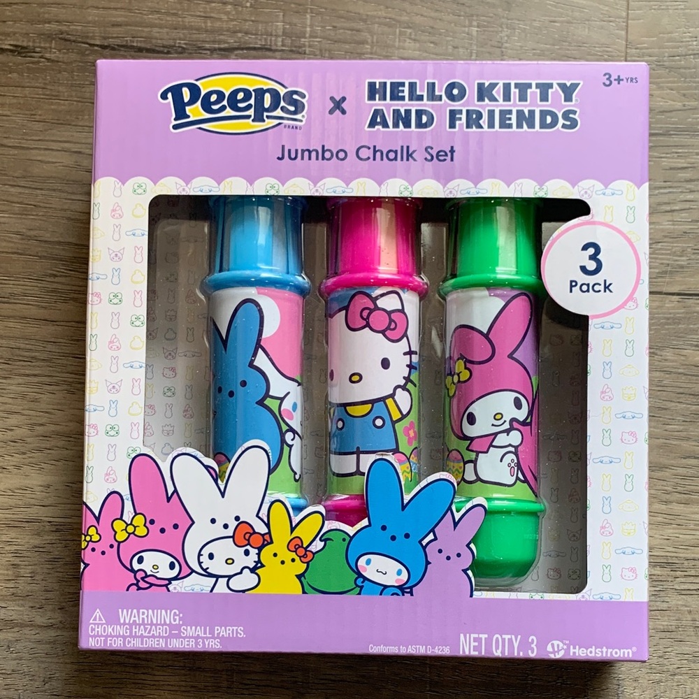 Peeps x Hello Kitty Jumbo Chalk Set - Blue, Pink & Green NWT